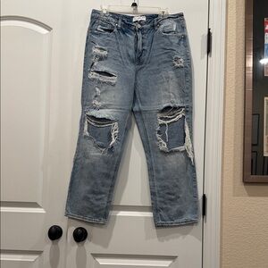 Distressed Blue Boyfriend Jeans